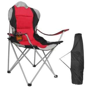 Durable Foldable Camping Chair - Padded Seat, 330lbs, Cup Holder & Carry Bag
