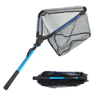 Collapsible Fishing Net with Aluminum Rod & EVA Grip - Durable Hex Mesh