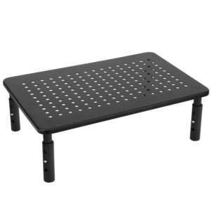Ergonomic Adjustable Monitor Stand with Ventilation – Desk Organizer for PC & Laptop