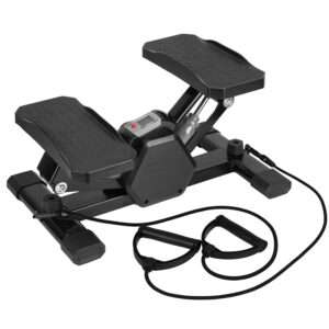 Compact Quiet Stepper with Resistance Bands & Timer - 330LB Capacity for Home Fitness
