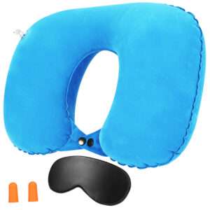 Compact Inflatable Travel Pillow for Neck Support | Office, Car & Airplane Use