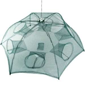 Compact 6-Sided Fishing Trap Net for Shrimp, Minnow & Crab - Auto Bait Catcher