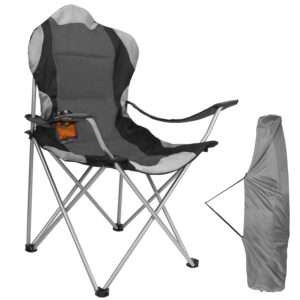 Durable Foldable Camping Chair - Padded Seat, 330lbs, Cup Holder & Carry Bag