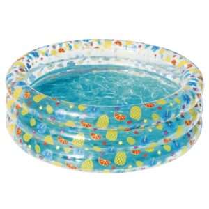 Durable Inflatable Family Pool 59x21in - Easy-Drain Foldable Kids Swim Center