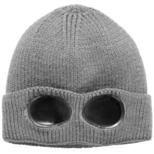 Chunky Knit Beanie with Goggles - Warm Unisex Winter Hat in 4 Colors