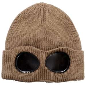 Chunky Knit Beanie with Goggles – Warm Unisex Winter Hat in 4 Colors